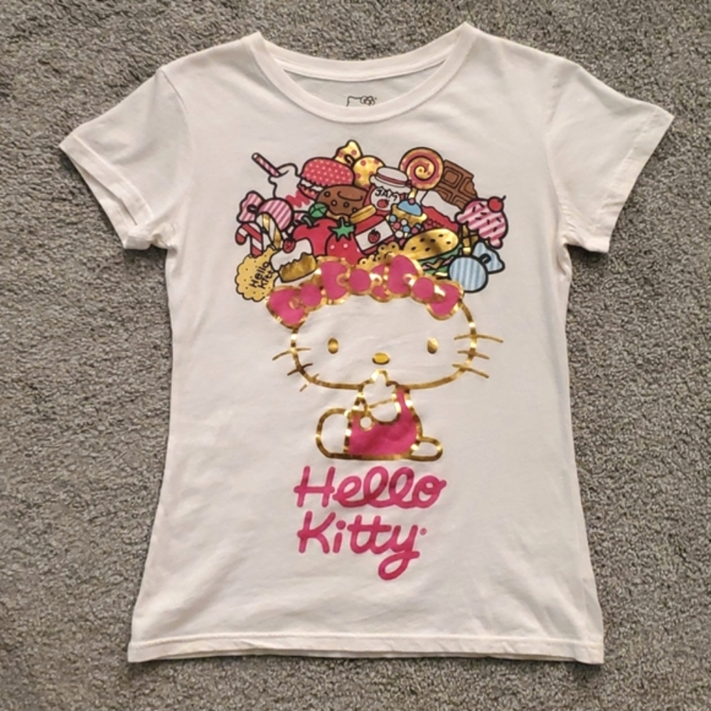 *rare* Hello Kitty gold sweets dual graphic tee sz s